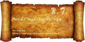 Merényi Terézia névjegykártya
